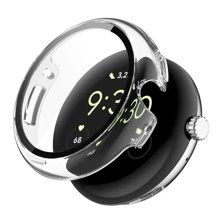 ENKAY Hat-Prince 全覆蓋鋼化玻璃膜一體成型 PC 錶殼，Google Pixel Watch 4 45mm，適用於 Google Pixel Watch 4 41mm