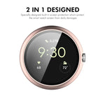 ENKAY Hat-Prince 全覆蓋鋼化玻璃膜一體成型 PC 錶殼，Google Pixel Watch 4 45mm，適用於 Google Pixel Watch 4 41mm