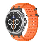 海洋透氣孔黑色環扣矽膠錶帶，適用於 Samsung Galaxy Watch8 / Watch8 Classic