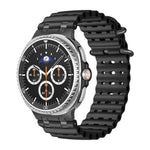 海洋透氣孔黑色環扣矽膠錶帶，適用於 Samsung Galaxy Watch8 / Watch8 Classic