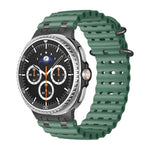 海洋透氣孔黑色環扣矽膠錶帶，適用於 Samsung Galaxy Watch8 / Watch8 Classic