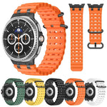 海洋透氣孔黑色環扣矽膠錶帶，適用於 Samsung Galaxy Watch8 / Watch8 Classic