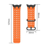 海洋透氣孔黑色環扣矽膠錶帶，適用於 Samsung Galaxy Watch8 / Watch8 Classic