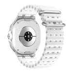 海洋透氣孔銀色環扣矽膠錶帶，適用於 Samsung Galaxy Watch8 / Watch8 Classic