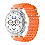 海洋透氣孔銀色環扣矽膠錶帶，適用於 Samsung Galaxy Watch8 / Watch8 Classic
