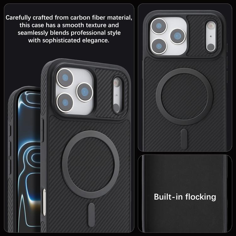 Kalebol碳纖維MagSafe手機殼，適用於iPhone 17 Pro Max、iPhone 17 Pro、iPhone 17、iPhone Air、iPhone 16 Pro Max、iPhone 16 Pro、iPhone 16 Plus、iPhone 16