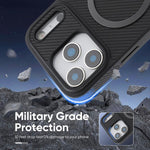 Kalebol碳纖維MagSafe手機殼，適用於iPhone 17 Pro Max、iPhone 17 Pro、iPhone 17、iPhone Air、iPhone 16 Pro Max、iPhone 16 Pro、iPhone 16 Plus、iPhone 16