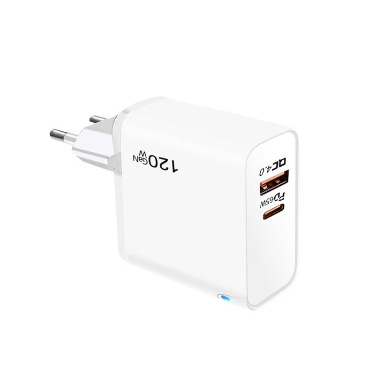 TE-PD65 GaN PD 65W + QC4.0 USB 完全相容協議充電器，歐規插頭