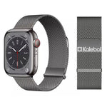 Kalebol 雙鏈節米蘭雙磁性不鏽鋼錶帶，適用於 Apple Watch 46mm / 49mm / 45mm / 44mm，適用於 Apple Watch 42mm / 41mm / 40mm / 38mm