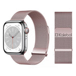 Kalebol 雙鏈節米蘭雙磁性不鏽鋼錶帶，適用於 Apple Watch 46mm / 49mm / 45mm / 44mm，適用於 Apple Watch 42mm / 41mm / 40mm / 38mm