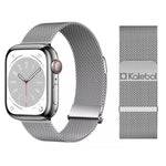 Kalebol 雙鏈節米蘭雙磁性不鏽鋼錶帶，適用於 Apple Watch 46mm / 49mm / 45mm / 44mm，適用於 Apple Watch 42mm / 41mm / 40mm / 38mm