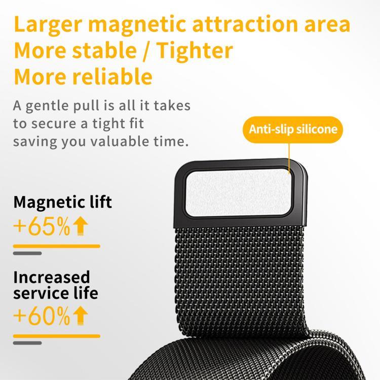 Kalebol 雙鏈節米蘭雙磁性不鏽鋼錶帶，適用於 Apple Watch 46mm / 49mm / 45mm / 44mm，適用於 Apple Watch 42mm / 41mm / 40mm / 38mm