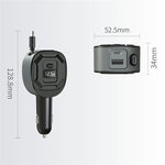 GE10 PD 65W Fast Charging Adapter Voltage Display Car Charger with Retractable Cable, GE10