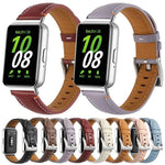 縫線尖尾皮革錶帶，適用於 Samsung Galaxy Fit 3