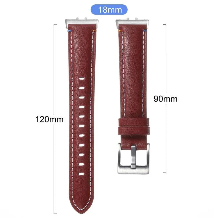 縫線尖尾皮革錶帶，適用於 Samsung Galaxy Fit 3