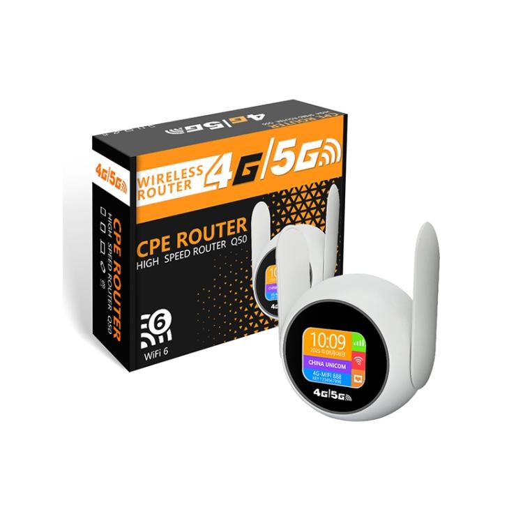 Q50-E 便攜式 4G WiFi6 路由器 無線中繼器 帶 Nano SIM 卡槽 歐亞版，美規插頭，歐規插頭