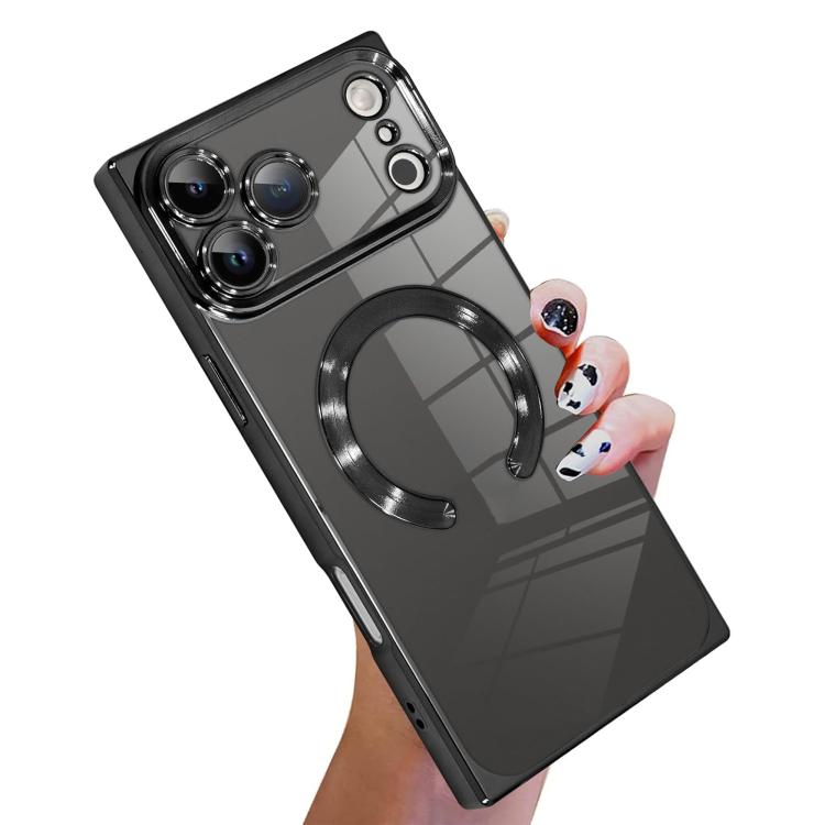 直角方形電鍍CD紋TPU MagSafe手機殼，適用於iPhone 17 Pro Max，適用於iPhone 17 Pro，適用於iPhone 17，適用於iPhone Air，適用於iPhone 16 Pro Max，適用於iPhone 16 Pro