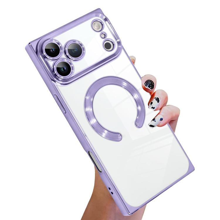 直角方形電鍍CD紋TPU MagSafe手機殼，適用於iPhone 17 Pro Max，適用於iPhone 17 Pro，適用於iPhone 17，適用於iPhone Air，適用於iPhone 16 Pro Max，適用於iPhone 16 Pro