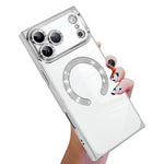 直角方形電鍍CD紋TPU MagSafe手機殼，適用於iPhone 17 Pro Max，適用於iPhone 17 Pro，適用於iPhone 17，適用於iPhone Air，適用於iPhone 16 Pro Max，適用於iPhone 16 Pro