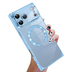 直角方形電鍍CD紋TPU MagSafe手機殼，適用於iPhone 17 Pro Max，適用於iPhone 17 Pro，適用於iPhone 17，適用於iPhone Air，適用於iPhone 16 Pro Max，適用於iPhone 16 Pro
