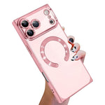 直角方形電鍍CD紋TPU MagSafe手機殼，適用於iPhone 17 Pro Max，適用於iPhone 17 Pro，適用於iPhone 17，適用於iPhone Air，適用於iPhone 16 Pro Max，適用於iPhone 16 Pro