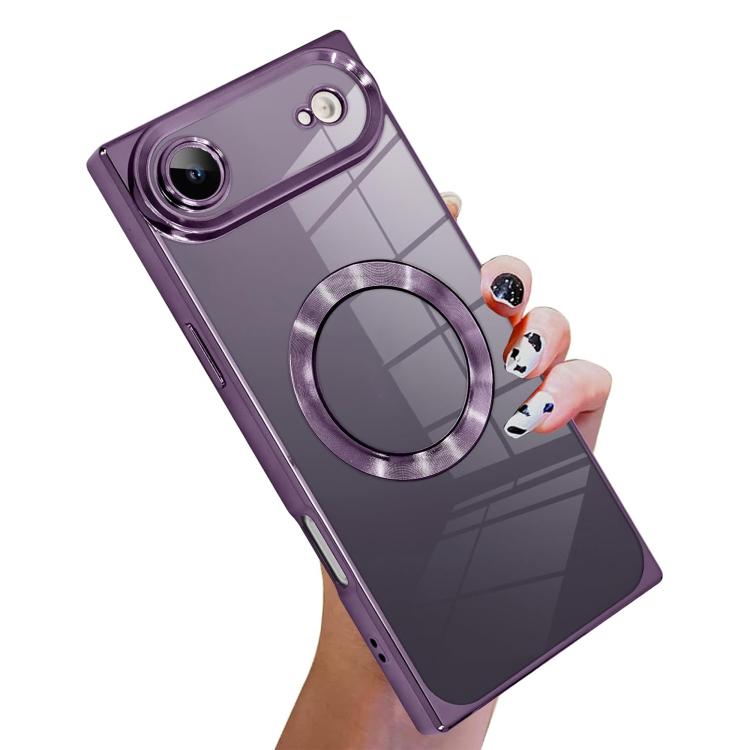 直角方形電鍍CD紋TPU MagSafe手機殼，適用於iPhone 17 Pro Max，適用於iPhone 17 Pro，適用於iPhone 17，適用於iPhone Air，適用於iPhone 16 Pro Max，適用於iPhone 16 Pro