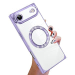 直角方形電鍍CD紋TPU MagSafe手機殼，適用於iPhone 17 Pro Max，適用於iPhone 17 Pro，適用於iPhone 17，適用於iPhone Air，適用於iPhone 16 Pro Max，適用於iPhone 16 Pro