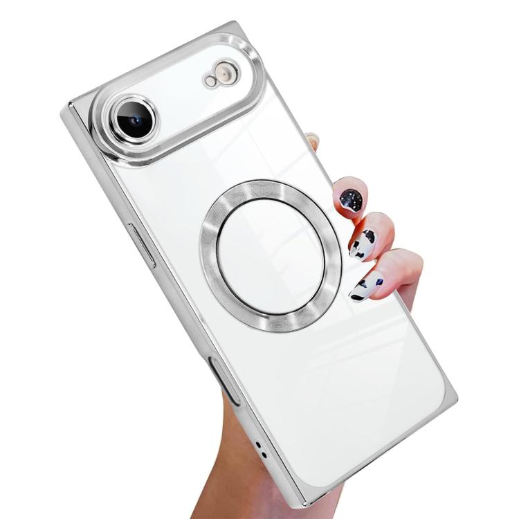 直角方形電鍍CD紋TPU MagSafe手機殼，適用於iPhone 17 Pro Max，適用於iPhone 17 Pro，適用於iPhone 17，適用於iPhone Air，適用於iPhone 16 Pro Max，適用於iPhone 16 Pro