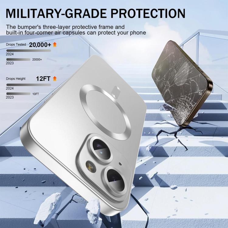 超薄金屬TPU MagSafe手機殼附鏡頭保護膜，適用於 iPhone 14 Plus、iPhone 14、iPhone 14 Pro、iPhone 14 Pro Max、iPhone 13 Pro Max、iPhone 13 Pro、iPhone 13