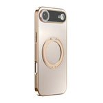 360度旋轉支架MagSafe電鍍手機殼附鏡頭蓋，適用於iPhone 17 Pro Max，適用於iPhone 17 Pro，適用於iPhone 17，適用於iPhone Air，適用於iPhone 16 Pro Max，適用於iPhone 16 Pro