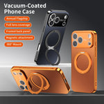 360度旋轉支架MagSafe電鍍手機殼附鏡頭蓋，適用於iPhone 17 Pro Max，適用於iPhone 17 Pro，適用於iPhone 17，適用於iPhone Air，適用於iPhone 16 Pro Max，適用於iPhone 16 Pro