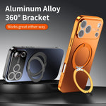 360度旋轉支架MagSafe電鍍手機殼附鏡頭蓋，適用於iPhone 14 Pro Max，適用於iPhone 13 Pro Max，適用於iPhone 13 Pro，適用於iPhone 13