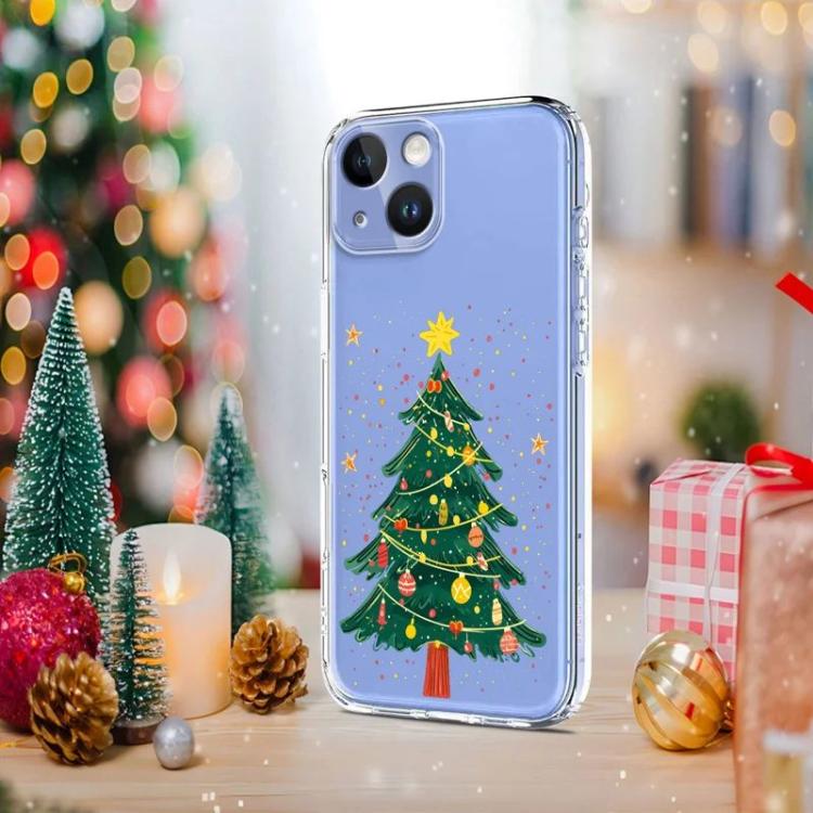 聖誕主題印花 TPU 手機殼，適用於 iPhone 15