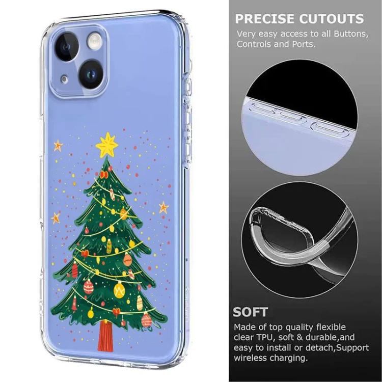 聖誕主題印花 TPU 手機殼，適用於 iPhone 15