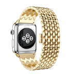 龍紋純不鏽鋼手腕錶帶，適用於 Apple Watch Series 3 & 2 & 1 42mm