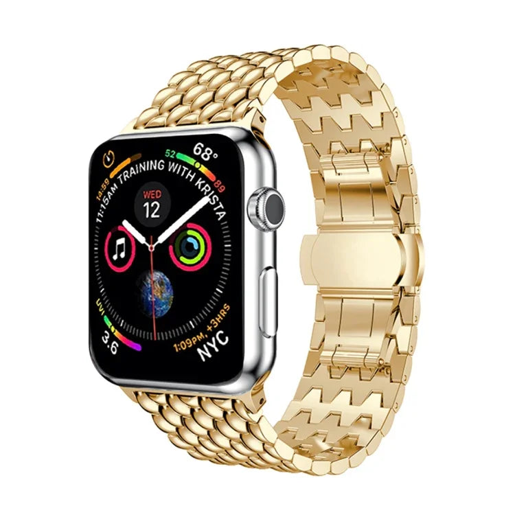 龍紋純不鏽鋼手腕錶帶，適用於 Apple Watch Series 3 & 2 & 1 42mm