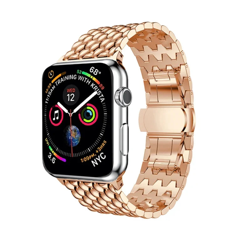 龍紋純不鏽鋼手腕錶帶，適用於 Apple Watch Series 3 & 2 & 1 42mm