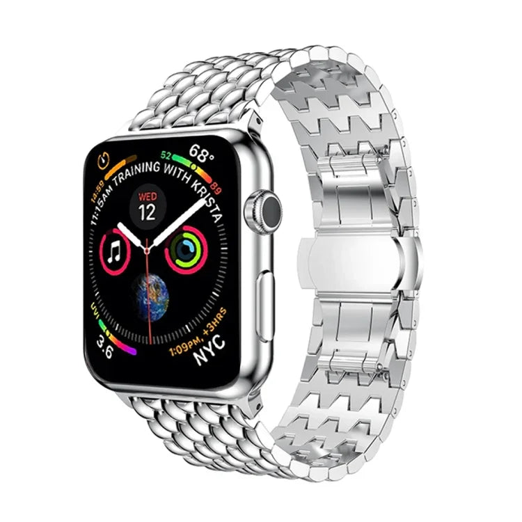 龍紋純不鏽鋼手腕錶帶，適用於 Apple Watch Series 3 & 2 & 1 42mm