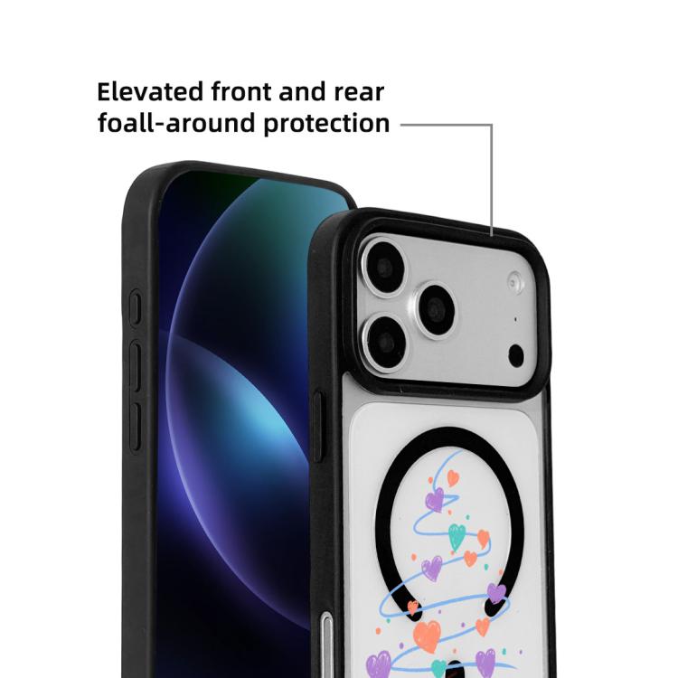 Christmas Series Strong Magnetic Painted Black Edge Phone Case, For iPhone 17 Pro Max, For iPhone 17 Pro, For iPhone 17
