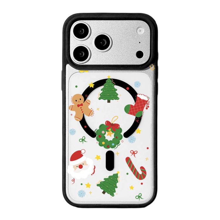 Christmas Series Strong Magnetic Painted Black Edge Phone Case, For iPhone 17 Pro Max, For iPhone 17 Pro, For iPhone 17