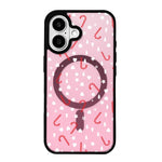 聖誕系列強磁性黑色邊框彩繪手機殼，適用於 iPhone 16 Pro Max、iPhone 16 Pro、iPhone 16