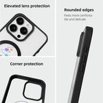 聖誕系列強磁性黑色邊框彩繪手機殼，適用於 iPhone 15 Pro Max、iPhone 15 Pro