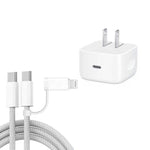 A3365 PD40W USB-C / Type-C 充電器，附Type-C對Type-C / 8 Pin數據線，美規插頭，美規插頭 + 1米二合一線
