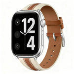 真皮拼色馬鞍錶帶，適用於 Apple Watch 46mm / 49mm / 45mm / 44mm，適用於 Apple Watch 42mm / 41mm / 40mm / 38mm