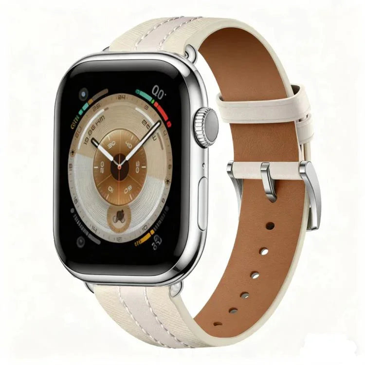 真皮拼色馬鞍錶帶，適用於 Apple Watch 46mm / 49mm / 45mm / 44mm，適用於 Apple Watch 42mm / 41mm / 40mm / 38mm