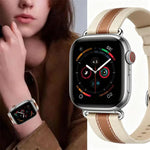 真皮拼色馬鞍錶帶，適用於 Apple Watch 46mm / 49mm / 45mm / 44mm，適用於 Apple Watch 42mm / 41mm / 40mm / 38mm