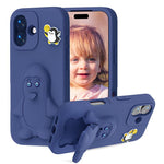 企鵝寶寶 EVA 防震手機殼附支架，適用於 iPhone 17 Pro Max、iPhone 17 Pro、iPhone 17、iPhone Air、iPhone 16 Pro Max、iPhone 16 Pro、iPhone 16、iPhone 15 Pro Max