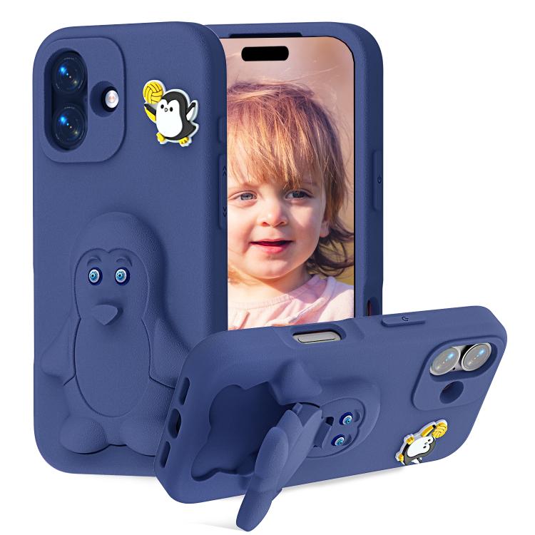 企鵝寶寶 EVA 防震手機殼附支架，適用於 iPhone 17 Pro Max、iPhone 17 Pro、iPhone 17、iPhone Air、iPhone 16 Pro Max、iPhone 16 Pro、iPhone 16、iPhone 15 Pro Max