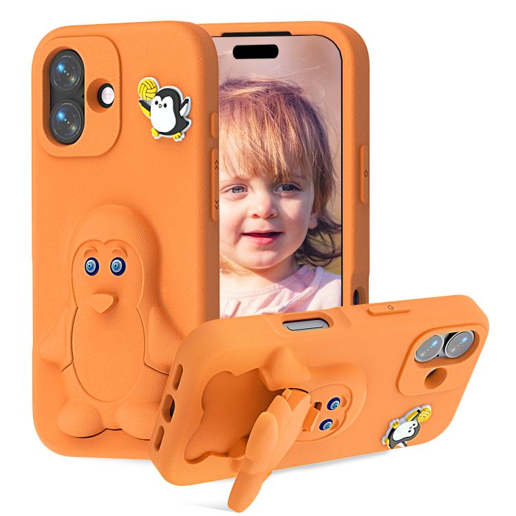 企鵝寶寶 EVA 防震手機殼附支架，適用於 iPhone 17 Pro Max、iPhone 17 Pro、iPhone 17、iPhone Air、iPhone 16 Pro Max、iPhone 16 Pro、iPhone 16、iPhone 15 Pro Max