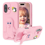 企鵝寶寶 EVA 防震手機殼附支架，適用於 iPhone 17 Pro Max、iPhone 17 Pro、iPhone 17、iPhone Air、iPhone 16 Pro Max、iPhone 16 Pro、iPhone 16、iPhone 15 Pro Max